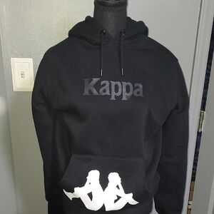 Kappa Men's Black Hoodie with White Logo